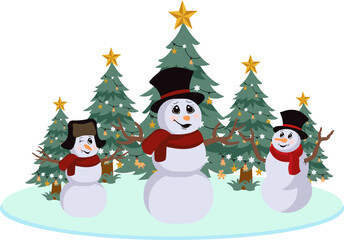Christmas Snowman Illustration