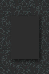 Vector. Hand drawn floral pattern. Vertical background, copy space for text. Template for postcard, wedding and party invitation, flyer, cover, brochure, social media post, magazine, poster, banner.