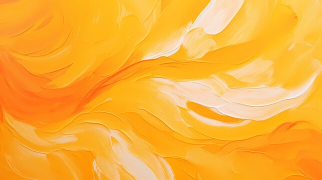 Dynamic swirls of persimmon orange blending with radiant sunshine yellow, evoking warmth.