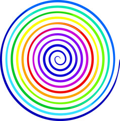 Rainbow spiral with very vivid colors. Fantasy whirlwind with primary colors