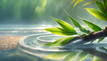 bamboo leaves in water © Dorothy Art