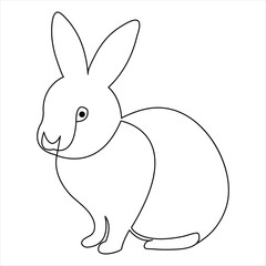 Continuous one line art drawing rabbit pet animal free hand sketch outline vector minimalist 