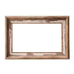 wooden picture frame on isolate transparency background, PNG