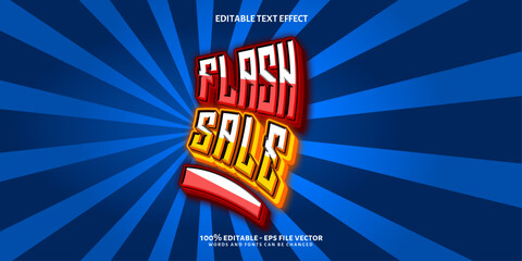 Flash Sale 3D Text Effect ,Editable Text Effect, Banner Promo Premium Vector - obrazy, fototapety, plakaty
