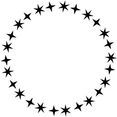 Fototapeta premium Stars circle round frame icon. Design element