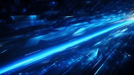 Electric blue streaks symbolizing rapid data transfer, creating a dynamic and futuristic technology-inspired abstract background. - obrazy, fototapety, plakaty