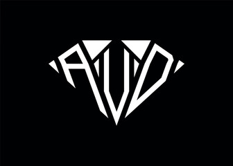 Modern letter A V D diamond shape logo And initial monogram A V D letter logo vector template.