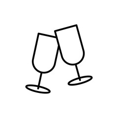 Cheers outline icons, minimalist vector illustration ,simple transparent graphic element .Isolated on white background