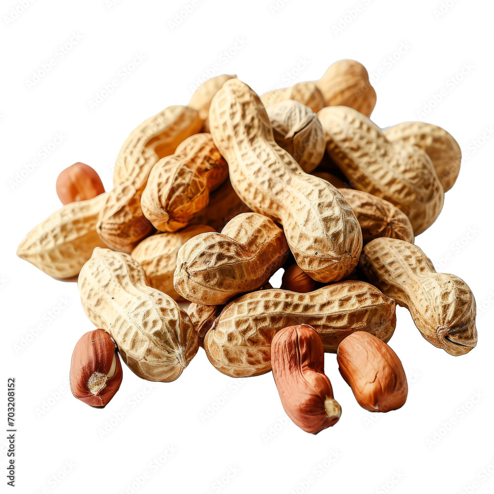 Poster Handful of peanuts in nutshell