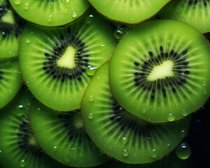 Slices of Kiwi Fruit background