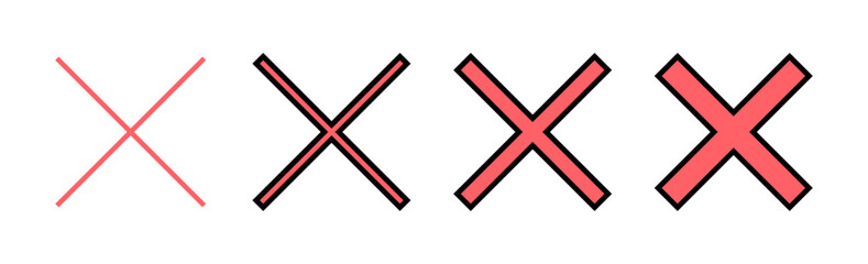 Close icon set illustration. Delete sign and symbol. cross sign