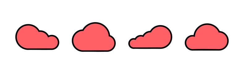 Cloud icon set illustration. cloud sign and symbol