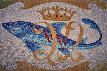 Mosaik am Torre Bellesguard, Barcelona, Spanien