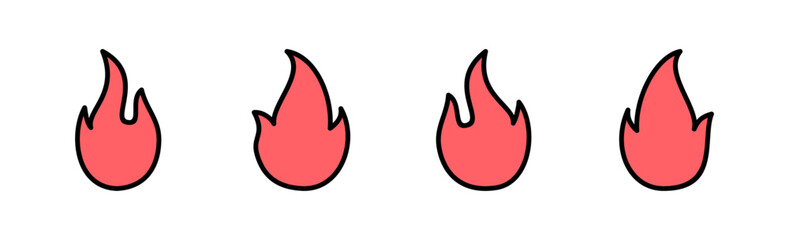Fototapeta premium Fire icon set illustration. fire sign and symbol