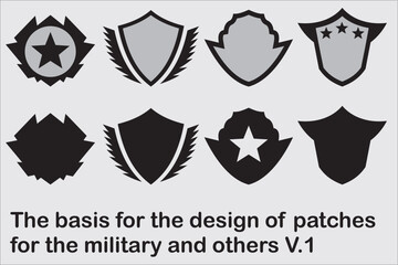 A set of graphics for creating patches for the military, bikers and the like - obrazy, fototapety, plakaty