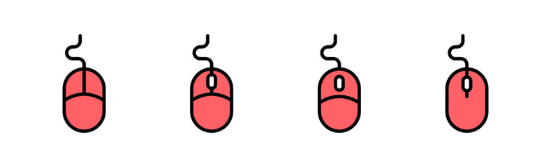 Mouse icon set illustration. click sign and symbol. pointer icon vector.