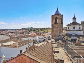 View of Fregenal de la Sierra, declared a historic-artistic complex in the province of Badajoz - 703214303