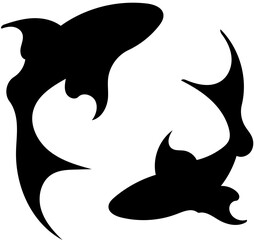 silhouette of a shark