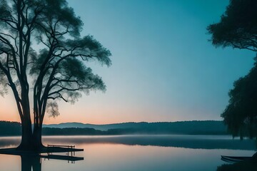 Fototapeta na wymiar morning on the lake