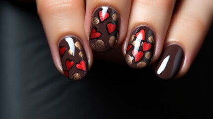 Sweet and heart manicure