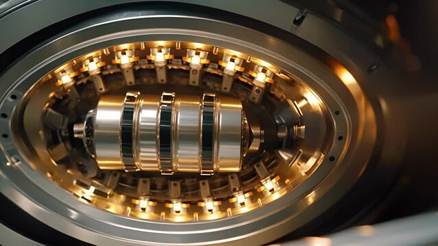 A macro shot of the underside of a magnetic levitation train as it zooms by, capturing the intricate details and precision engineering of the magnets and suspension system that make this