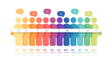 Business man step timeline infographic template. Modern milestone element diagram calendar, vector infographics. - obrazy, fototapety, plakaty