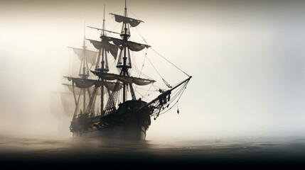 Ghostly pirate ship