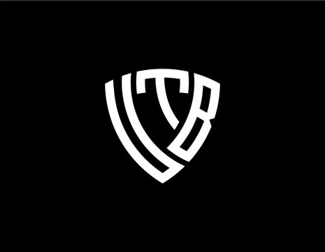 UTB creative letter shield logo design vector icon illustration