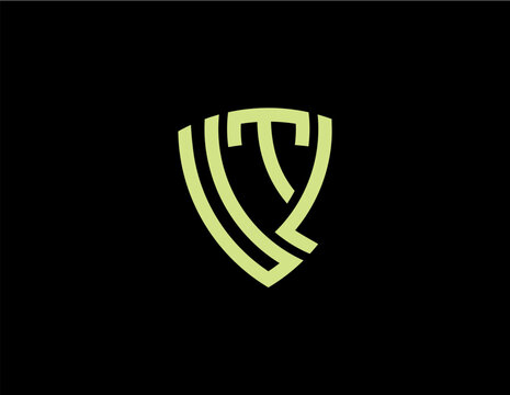 UTL creative letter shield logo design vector icon illustration