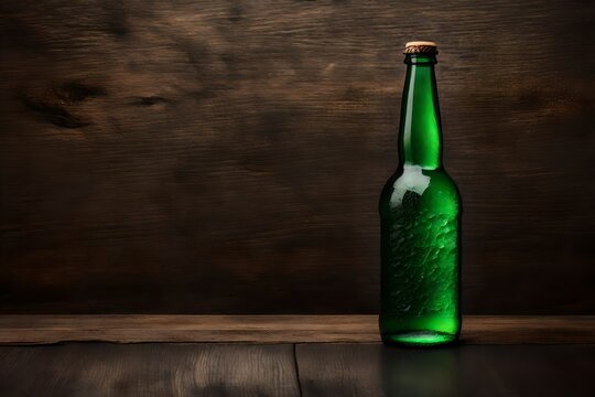 glass bottle beverage  template , green soda or beer brand advertising