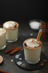 Kogel mogel drink made from eggs with cream