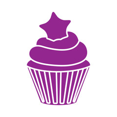 Cupcake icon vector. Cake illustration sign. Sweet symbol or logo.