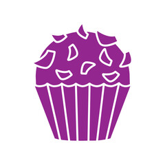 Cupcake icon vector. Cake illustration sign. Sweet symbol or logo.