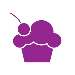 Cupcake icon vector. Cake illustration sign. Sweet symbol or logo.