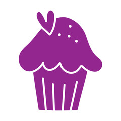 Cupcake icon vector. Cake illustration sign. Sweet symbol or logo.