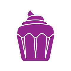 Cupcake icon vector. Cake illustration sign. Sweet symbol or logo.