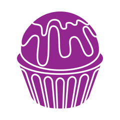 Cupcake icon vector. Cake illustration sign. Sweet symbol or logo.
