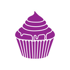Cupcake icon vector. Cake illustration sign. Sweet symbol or logo.