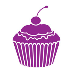 Cupcake icon vector. Cake illustration sign. Sweet symbol or logo.