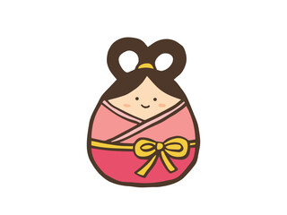 Cute July 7th Tanabata handwritten illustration of Orihime and Hikoboshi Vega and Altair 