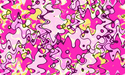 hand drawn line colorful pink ,violet , and yellow color abstract  art  background