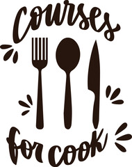 Set of fork, knife, spoon. Logotype menu. Set in flat style. Silhouette of cutlery. Vector illustration