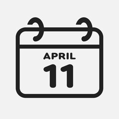 Icon page calendar day - 11 April
