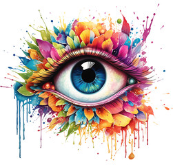Colorful eye illustration as creative concept