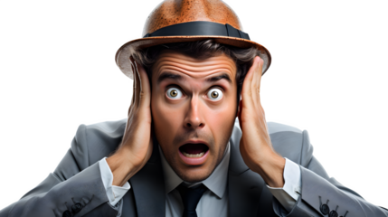 Stressed Entrepreneurial Office Representative: Transparent PNG Illustration, Depicting Fatigue in Clear Background






