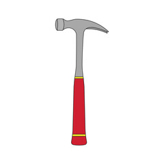 Kids drawing Cartoon Vector illustration electrician hammer icon Isolated on White Background