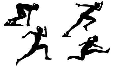 Silhouettes, Running Women Silhouettes, Athletic, Sport Silhouette, Sprint, Run, Sprinter, Transparent illustration, Lifestyle, Marathon