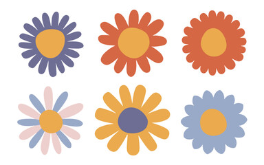 Abstract flowers vector clipart. Spring illustration.