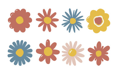 Abstract flowers vector clipart. Spring illustration.