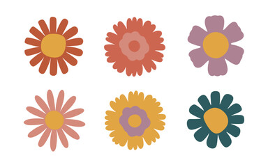 Abstract flowers vector clipart. Spring illustration.